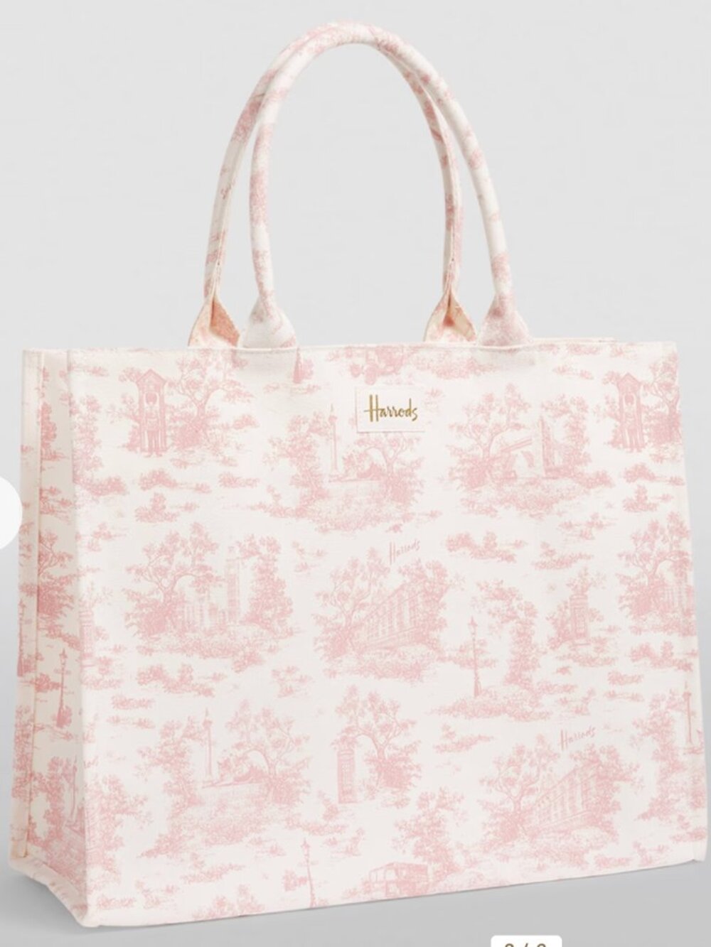 Harrods Toile Grocery Shopper Bag